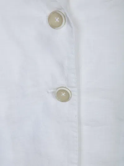 120% Lino White Linen Jacket In White