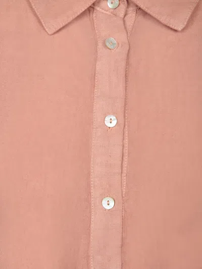 120% Lino Rosewood Linen Mini Dress In Pink