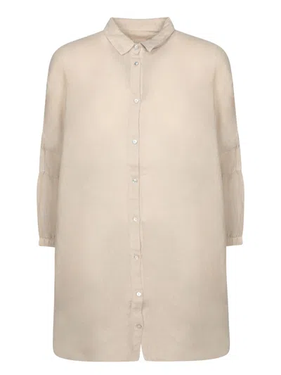 120% Lino Oversized Linen Shirt In Sand In Beige