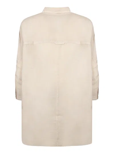 120% Lino Oversized Linen Shirt In Sand In Beige