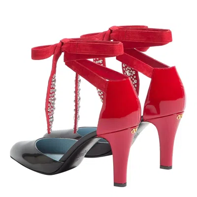 Valentino Garavani Foliefoliage Sandal With Color-block Design And Beaded Accents In Black