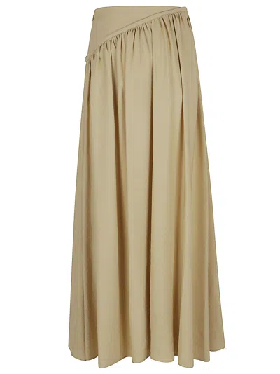 Rabanne Ankle-length Viscose Twill Skirt In Ochre