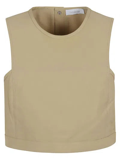 Rabanne Back Bow Sleeveless Cropped Crew Neck Top In Ochre