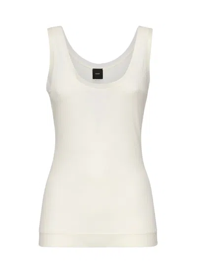 Shop Pinko Clark Ribbed Tank Top In White