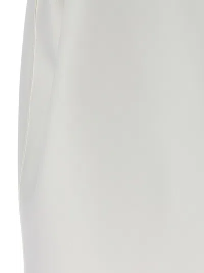 Khaite White Panel Midi Dress With Sheer Inserts In White