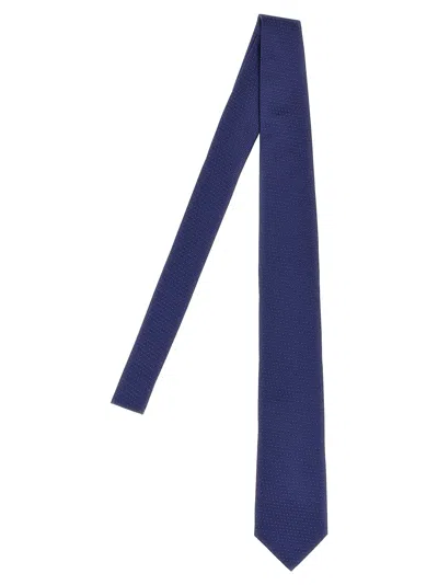 Barba Napoli Pointed Tip Slim Silk Tie With Textured Finish In Black