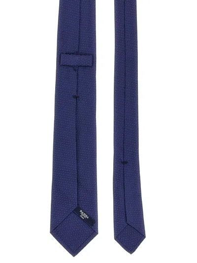 Barba Napoli Pointed Tip Slim Silk Tie With Textured Finish In Black
