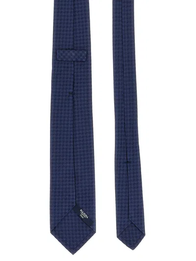 Barba Napoli Pointed Tip Slim Silk Tie With Textured Finish In Black