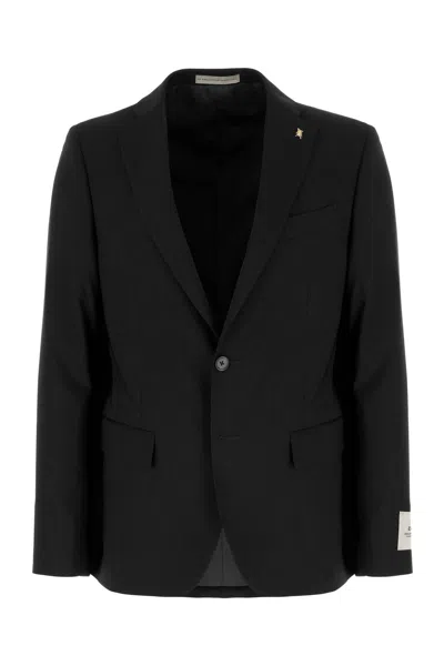 Corneliani Black Stretch Wool Suit In Nero
