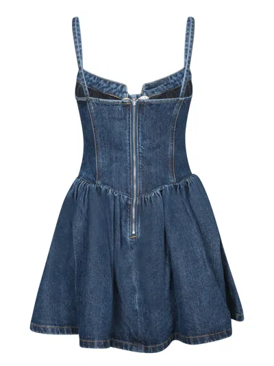 Shop Self-portrait Blue Denim Mini Dress