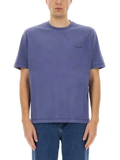 Shop Ps By Paul Smith Happy T-shirt In Blue