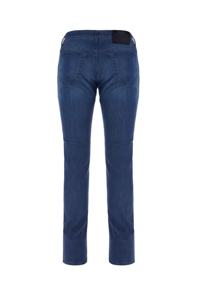 Jacob Cohen Denim Trousers Belt Loops Faded Effect In Blue