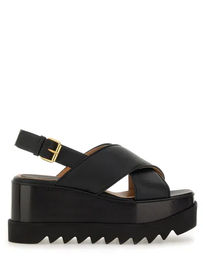 Stella Mccartney Black Elyse Platform Heeled Sandals In Black