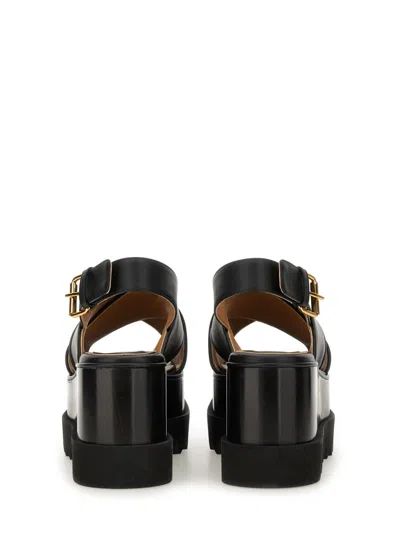 Stella Mccartney Black Elyse Platform Heeled Sandals In Black