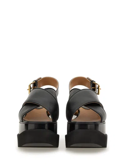 Stella Mccartney Black Elyse Platform Heeled Sandals In Black