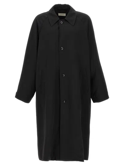 Lemaire Half Overcoat Trench Coat In Black