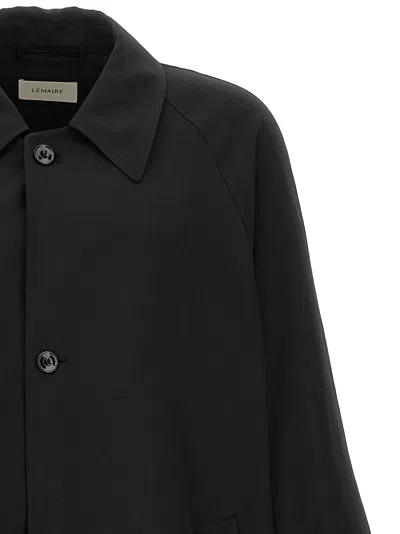 Lemaire Half Overcoat Trench Coat In Black