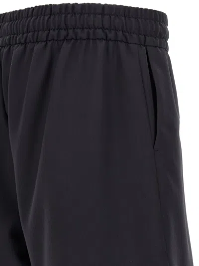 Fear Of God Black Virgin Wool Bermudas With Relaxed Fit And Drawstring Waist In Blue