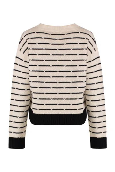 Max Mara Studio Gettone Wool And Cashmere Sweater In White