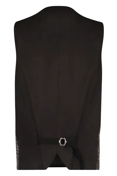 Tagliatore Brian Single-breasted Vest In Brown