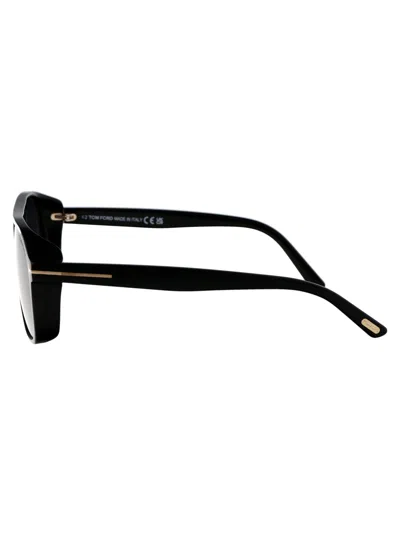 Tom Ford Aviator Sunglasses Ft1022 01 A In 01a Nero Lucido / Fumo