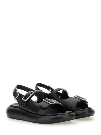 Ash Buckle-detail Platform Sandals In Black