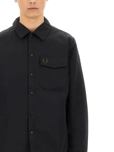 Fred Perry Snap Buttons Jacket Featuring Pocket In Black