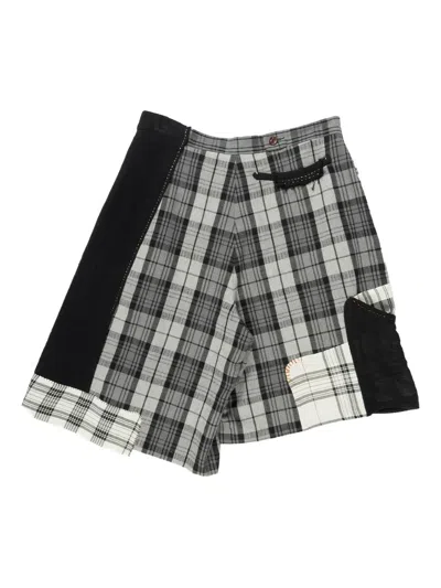 Communs Checked Bermuda Shorts In Grey