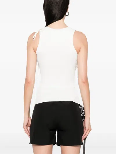 Coperni Knitted Ribbon Long Sleeved Top White In White