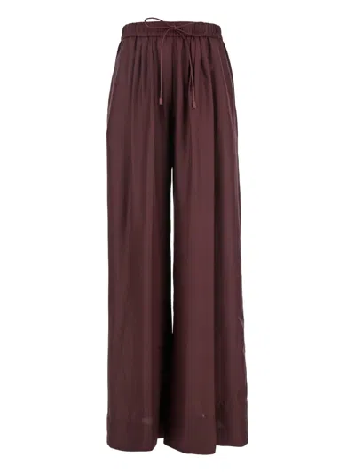 Forte Forte Bordeaux Pants With Elastic Drawstring Waist In Red