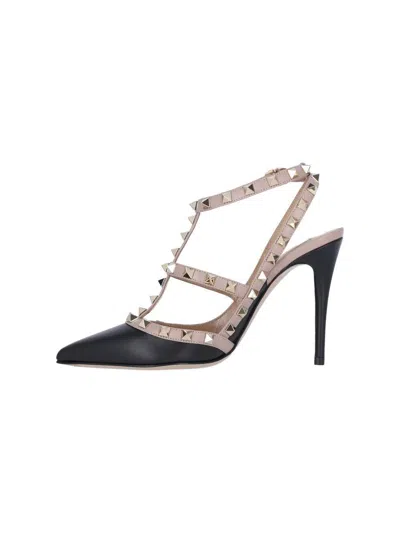 Valentino Rockstud Slingback In Black