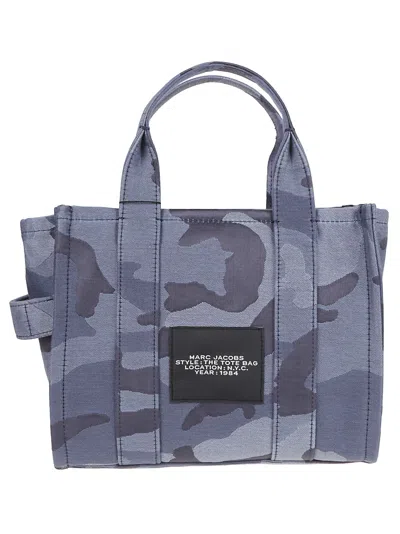 Marc Jacobs Compact Camouflage Jacquard Tote With Carrying Options In Blue Multi