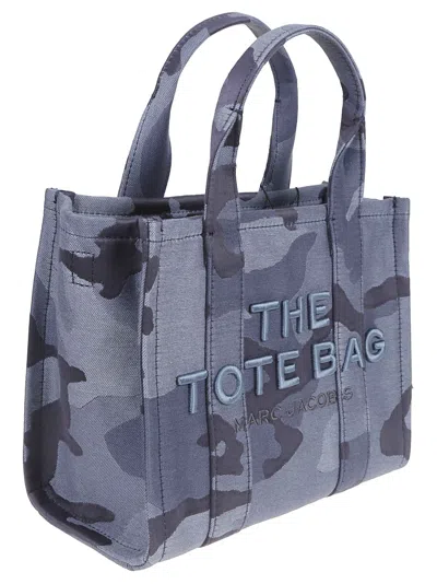 Marc Jacobs Compact Camouflage Jacquard Tote With Carrying Options In Blue Multi