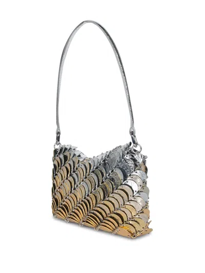 Rabanne Leather Bag. In Metallic