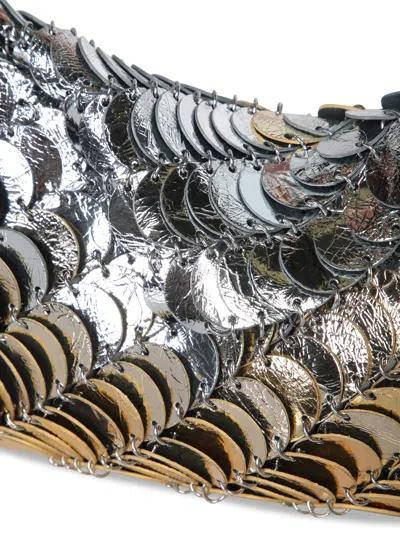 Rabanne Leather Bag. In Metallic