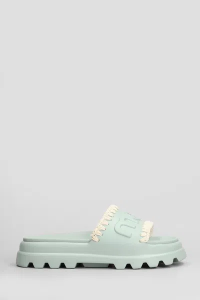 MOU EVA ONEPIECE FLATS IN GREEN RUBBER/PLASIC 