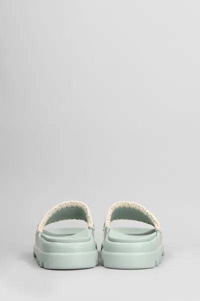 Mou Eva Onepiece Flats In Green Rubber/plasic In Tea Tea
