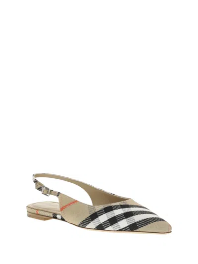 Burberry Check Birdie Slingback Ballerina Flats Women