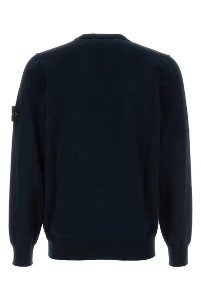 Stone Island Midnight Blue Wool Blend Sweater In Navy