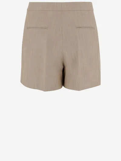 Pinko Penny Elegant Shorts With Side Pockets In Beige
