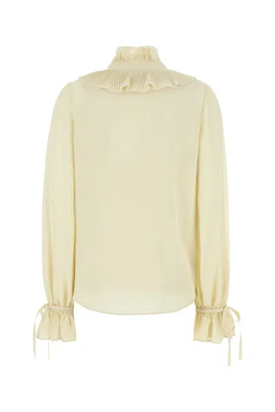Valentino Garavani Cream Crepe Shirt In Panna