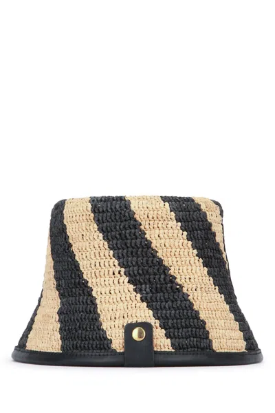 Jacquemus 'soli' Bucket Hat Contrast Trim In Naturalblack