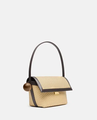 Jacquemus Le Rond Geometric Raffia Shoulder Bag In Natural