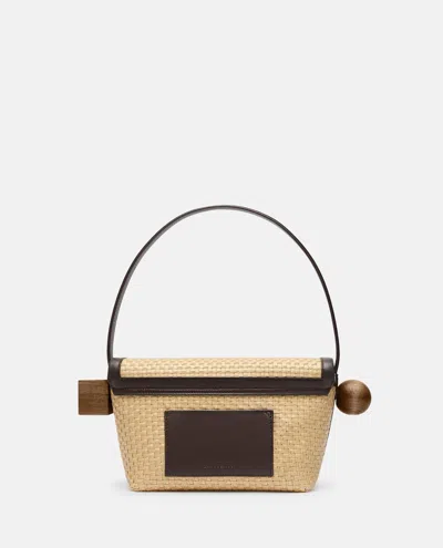 Jacquemus Le Rond Geometric Raffia Shoulder Bag In Natural