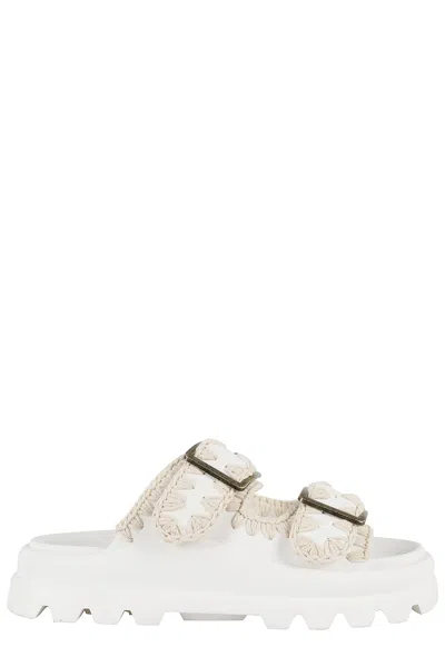Mou Eva One Piece Slide Two Buckle In Whi White