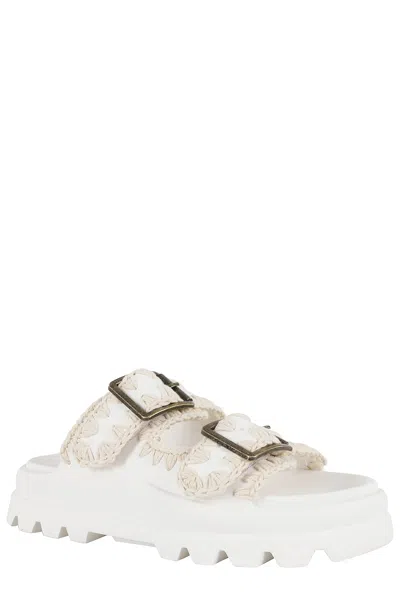 Mou Eva One Piece Slide Two Buckle In Whi White