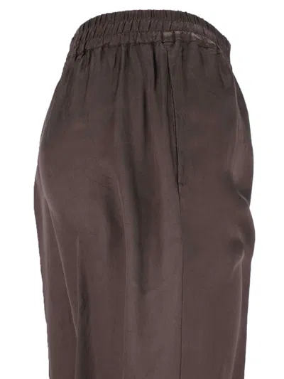 Aspesi Straight Leg Trousers Elastic Waistband In Brown
