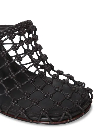 Jacquemus Les Doubles Tresses Croc-embossed Wedge Mules In Darkbrown