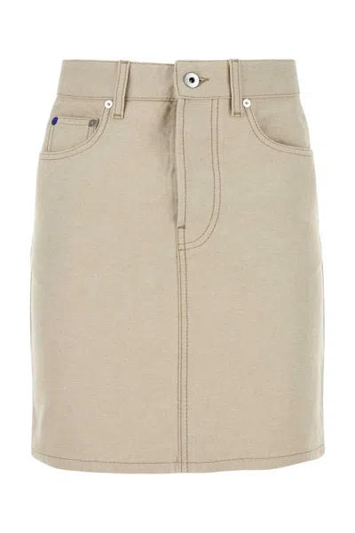 Burberry Equestrian Knight Denim Skirt In Rubble