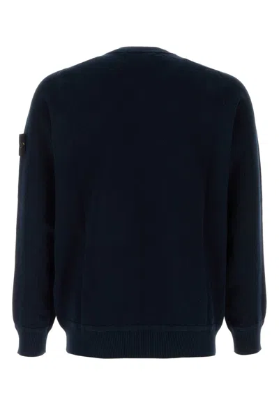 Stone Island Midnight Blue Wool Blend Sweater In Navy